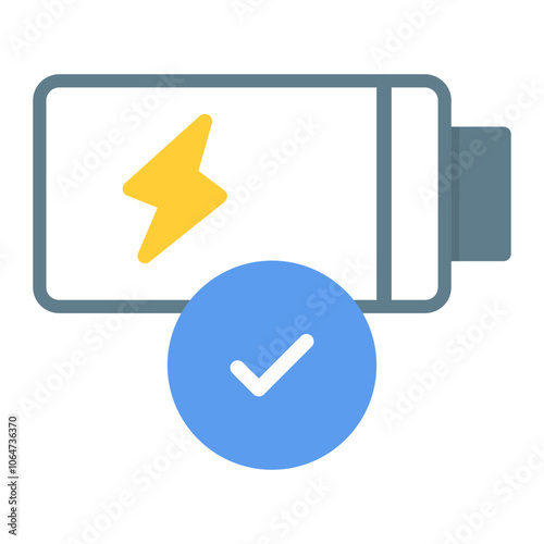 Verified Battery icon vector image. Can be used for Battery and Power.