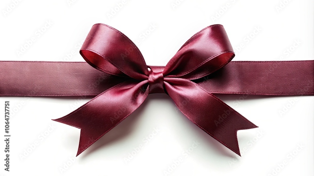 Elegant burgundy ribbon on a white background, burgundy, ribbon, elegant, decoration, festive, gift wrapping, satin, bow Elegant burgundy ribbon on a white background, burgundy, ribbon, elegant, decoration, festive, gift wrapping, satin, bow