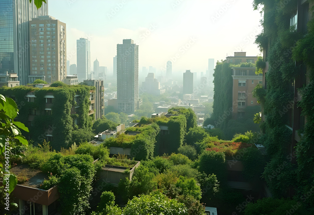Urban landscape with green rooftops and buildings, showcasing nature integration into city life. scene captures vibrant city skyline surrounded by lush greenery, evoking sense of tranquility and Urban landscape with green rooftops and buildings, showcasing nature integration into city life. scene captures vibrant city skyline surrounded by lush greenery, evoking sense of tranquility and