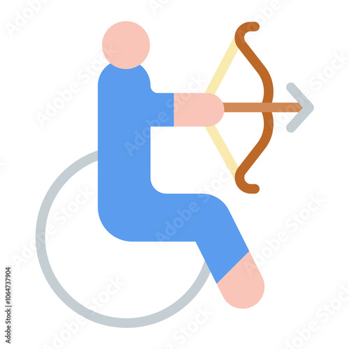 Paralympics icon vector image. Can be used for Archery.