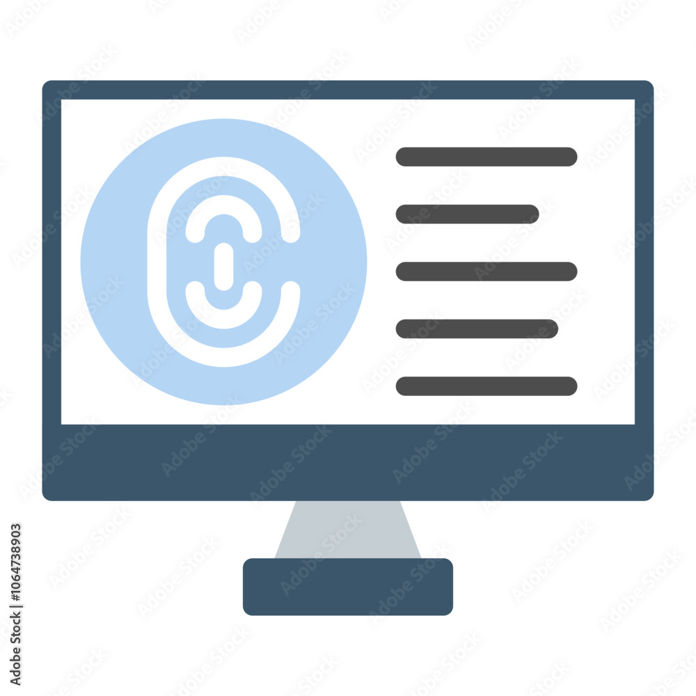 Biometric Computer icon vector image. Can be used for Biometrics. Biometric Computer icon vector image. Can be used for Biometrics.