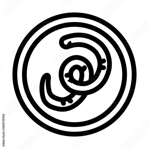 helminth worm parasite line icon vector. helminth worm parasite sign. isolated contour symbol black illustration