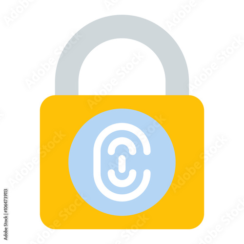 Biometric Padlock icon vector image. Can be used for Biometrics.