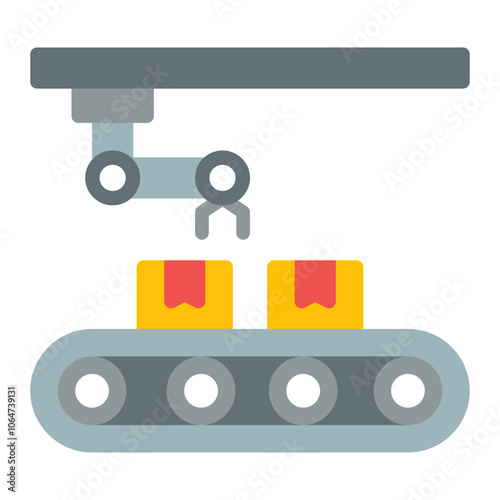 Conveyor Robot icon vector image. Can be used for Biometrics.