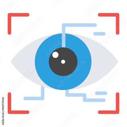 Eye Recognition icon vector image. Can be used for Biometrics.