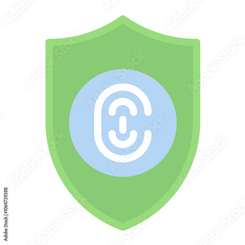 Fingerprint Sheild icon vector image. Can be used for Biometrics.