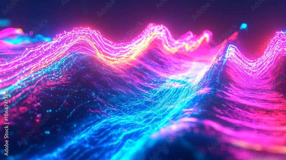 Neon-lit global metaverse with vibrant energy waves symbolizing ai and machine learning in a digital realm Neon-lit global metaverse with vibrant energy waves symbolizing ai and machine learning in a digital realm