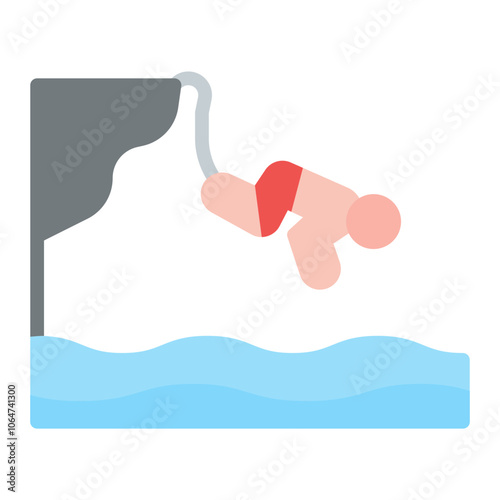 Cliff Diving icon vector image. Can be used for Beach Resort.