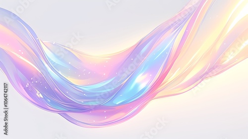 パステルカラーの溶けた飴の様な波打つグラデーションイラスト, pastel wave graphic