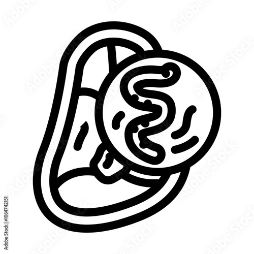 helminth meat parasite line icon vector. helminth meat parasite sign. isolated contour symbol black illustration