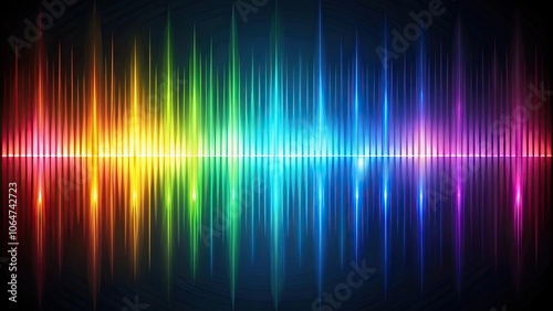 Holographic audio spectrum display with colorful visual representation , hologram, audio, spectrum, visualization