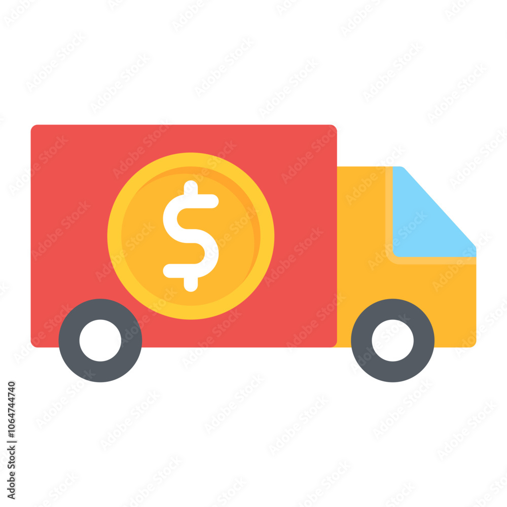 Cash Transfer Vehicle icon vector image. Can be used for Trading. Cash Transfer Vehicle icon vector image. Can be used for Trading.