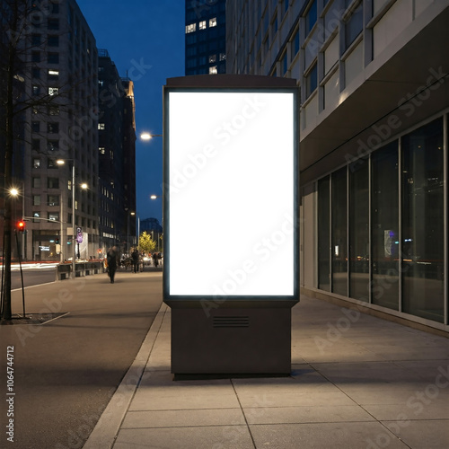 Mockup of LightPoster Banner Pylon on City Street