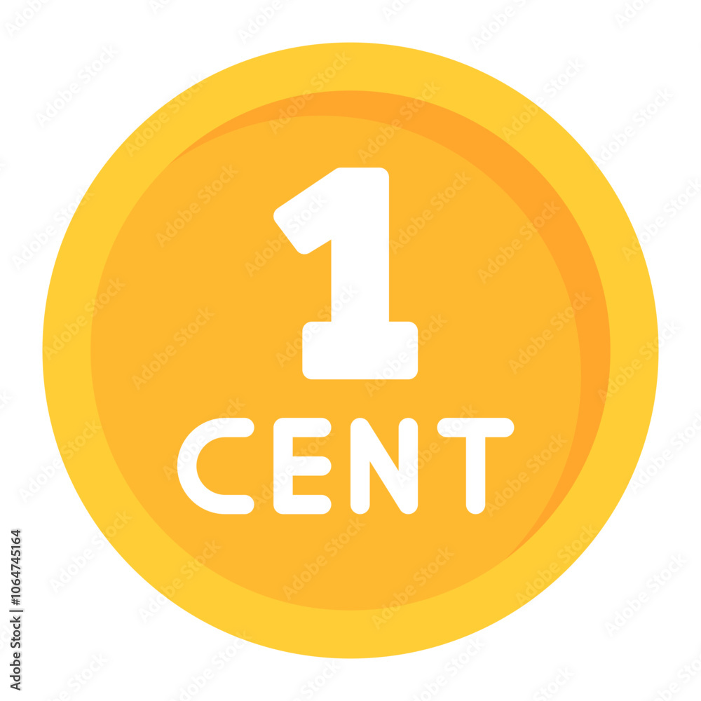One Cent Coins icon vector image. Can be used for Trading. One Cent Coins icon vector image. Can be used for Trading.