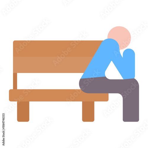 Loneliness icon vector image. Can be used for Psychology.