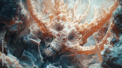 Abstract Surreal Skull with Organic Texture