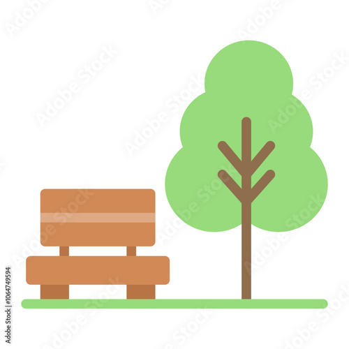 Park Bench icon vector image. Can be used for Trekking.