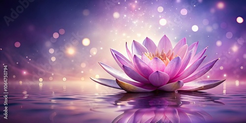 Sparkling pink and purple lotus on a floating light purple background, lotus, flower, pink, purple, sparkles, water lily