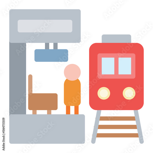 Train Platform icon vector image. Can be used for Railway.