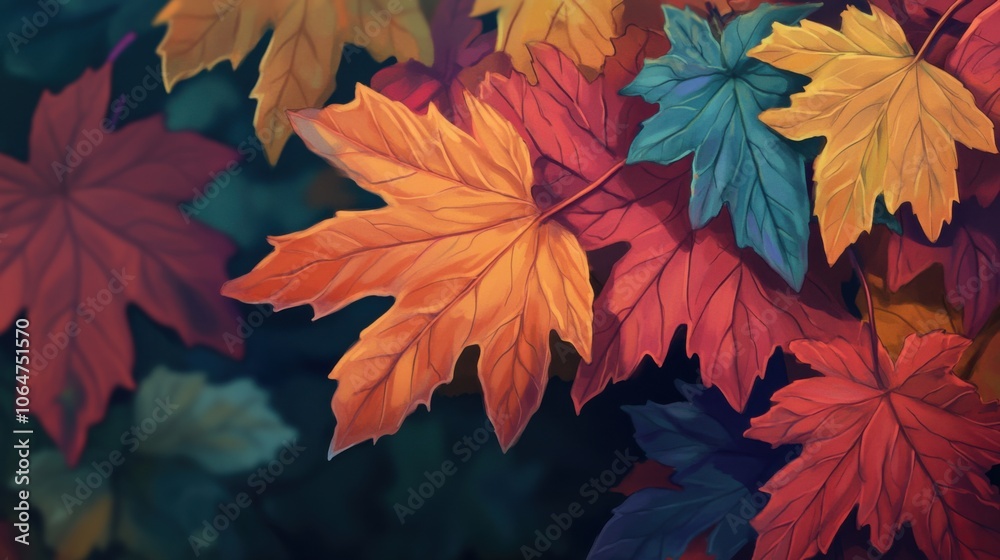 Colorful Autumn Leaves in Vibrant Hues Colorful Autumn Leaves in Vibrant Hues