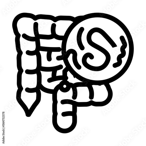 worm digestive system parasite line icon vector. worm digestive system parasite sign. isolated contour symbol black illustration