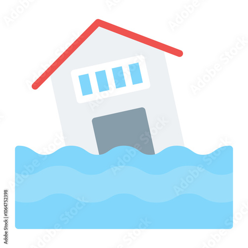 Flood icon vector image. Can be used for Homeless.