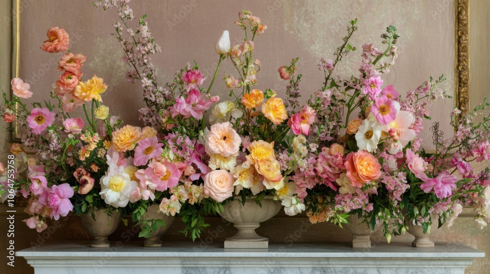 Fototapeta premium Beautiful Floral Arrangement in Elegant Setting