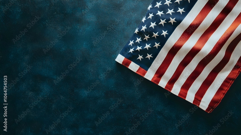 Obraz premium American Flag on Dark Background