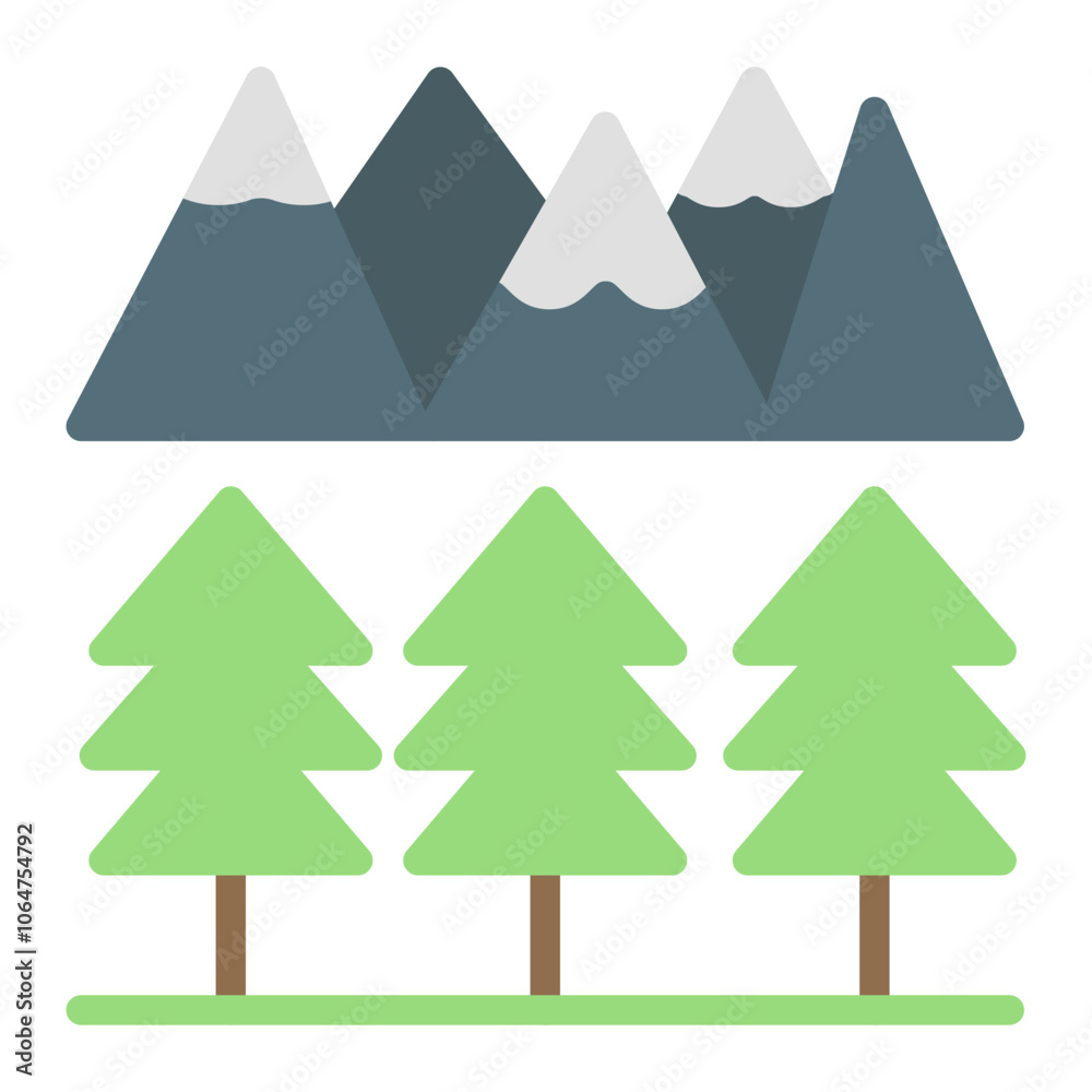 Fototapeta premium Ski Resort icon vector image. Can be used for Ski Resort.