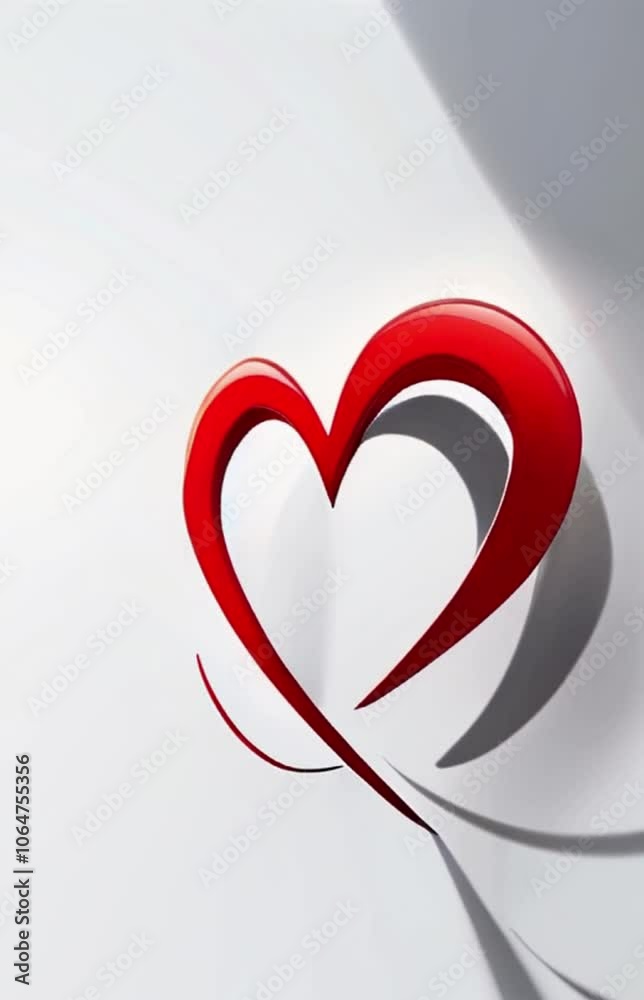 red heart on white background colorful lights HD resolution with hyper realistic nature ai generative 4K Background.