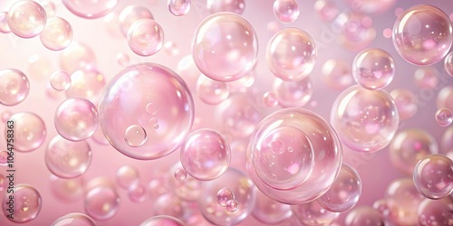 Abstract background featuring soft pink bubbles floating in the air, pink, bubbles, floating, soft, abstract, background, design