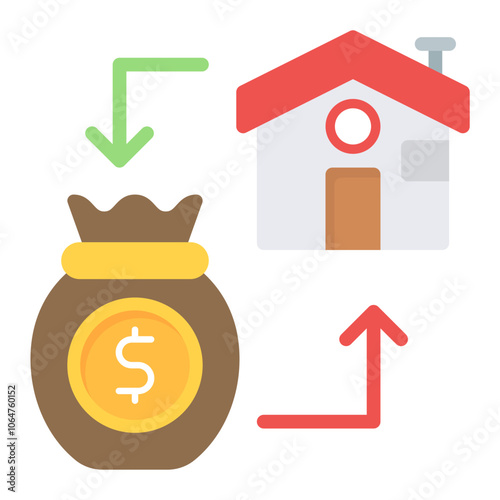 Refinancing icon vector image. Can be used for Crisis Mangement.