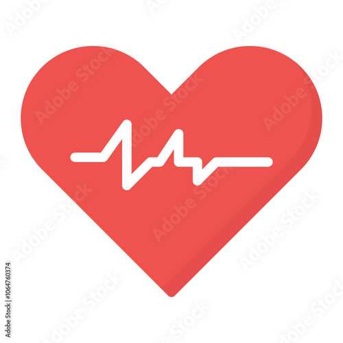Heart Beat icon vector image. Can be used for Nursing.