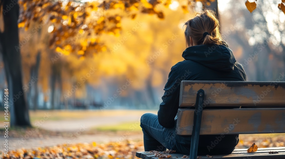 A person sitting on a bench in a park looking contemplative symbolizing the inner struggles of mental health challenges