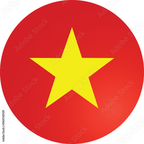 Vietnam Country Round Flag Vector