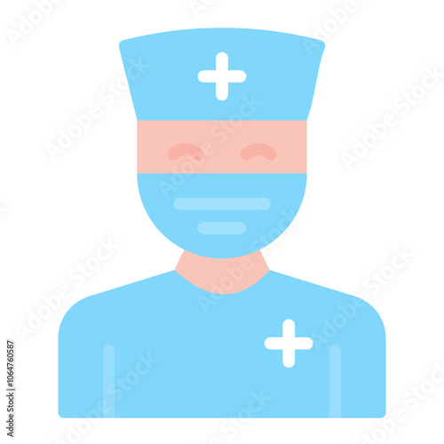 Nurse with Mask icon vector image. Can be used for Nursing.