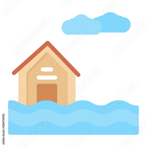 Flood icon vector image. Can be used for Public Services.