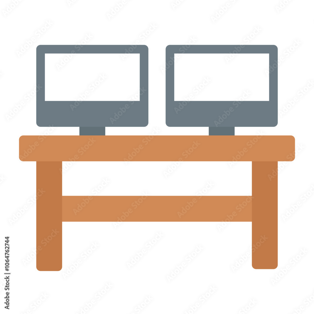 Dual Monitors icon vector image. Can be used for Coworking Space. Dual Monitors icon vector image. Can be used for Coworking Space.