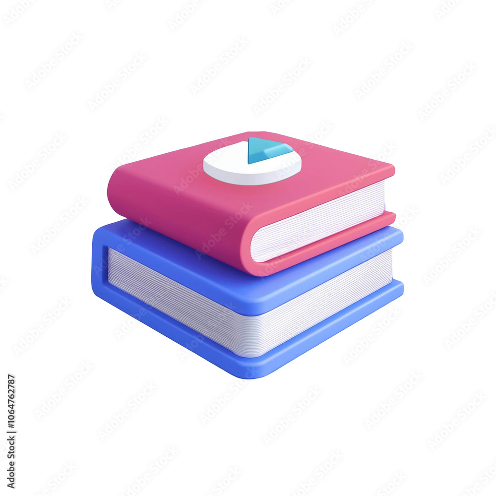 Education program book, 3d symbol on white background Education program book, 3d symbol on white background