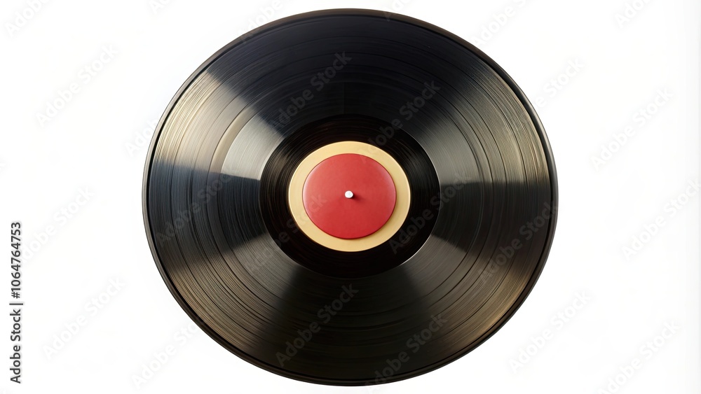 Fototapeta premium Vinyl record album LP isolated with clipping path included, Vinyl, record, album, LP, isolated, clipping path, music, retro