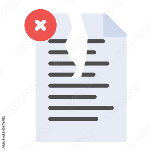 Delete File icon vector image. Can be used for Documents And Files.