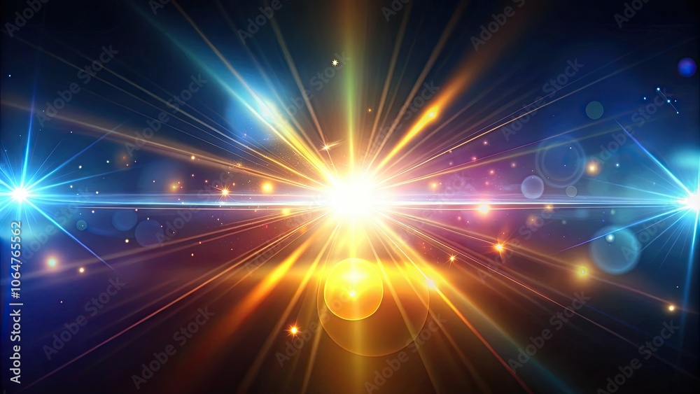 Fototapeta premium Abstract light background effect with optical flares for video editing, optical flares