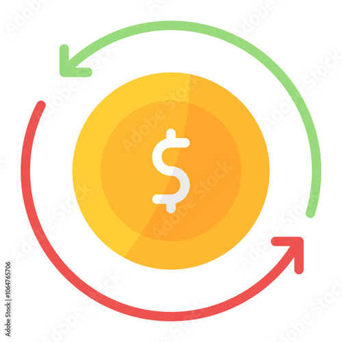 Cash Flow icon vector image. Can be used for Credit And Loan.