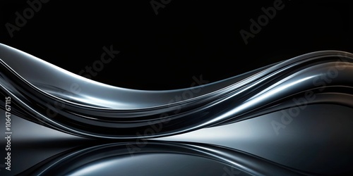 Abstract black background with a smooth and glossy texture resembling a dark void , , rendering,backdrop, design, dark, blank