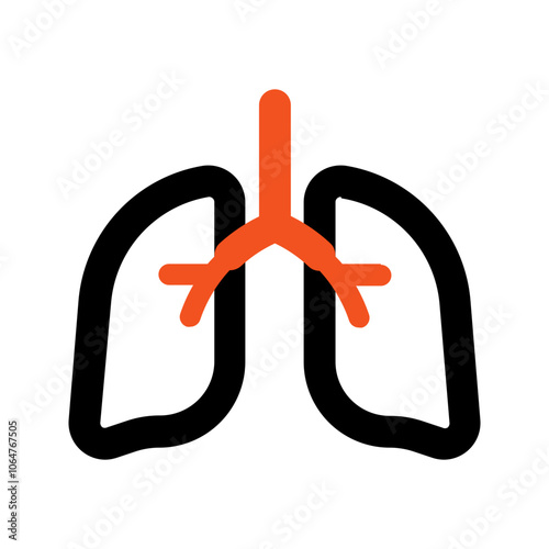 lungs line color icon