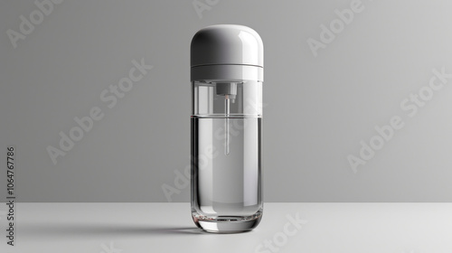 Minimalist Clear Glass Spray Bottle on White Surface
