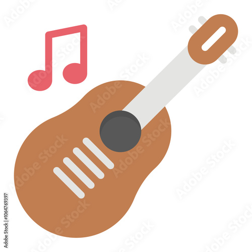 Guitar icon vector image. Can be used for Artist Studio.