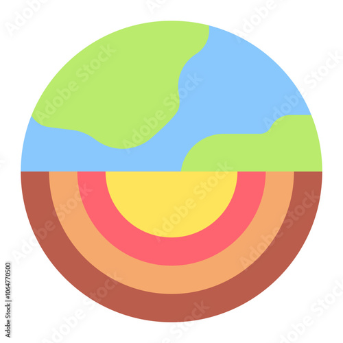 Earth Layers icon vector image. Can be used for Geography.