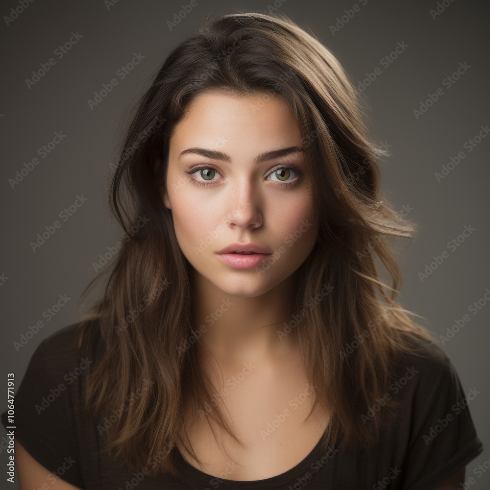 custom made wallpaper toronto digitalBritish girl in casual outfit with joyful expression against a colorful studio background