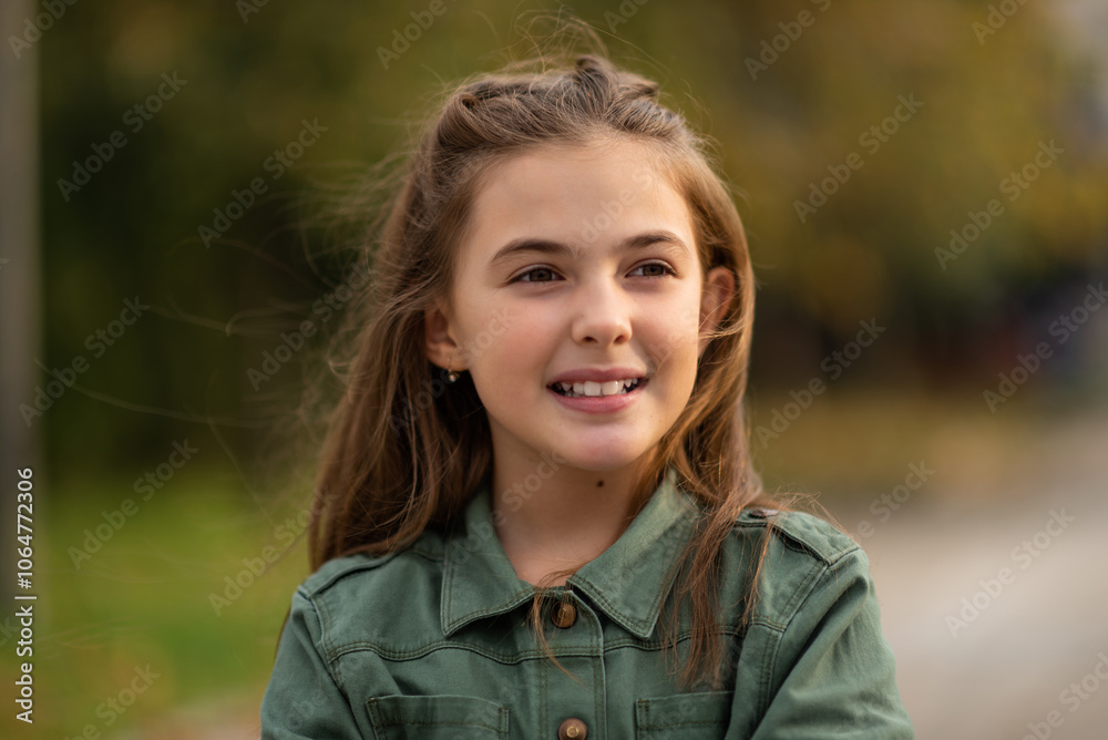 Portrait of a happy child girl outside. Portrait of a happy child girl outside.